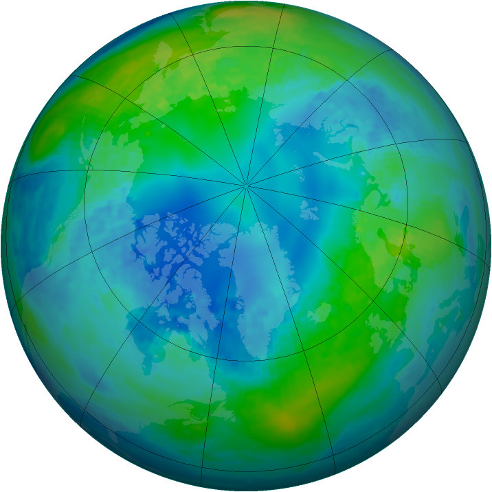 Arctic ozone map for 27 October 2002